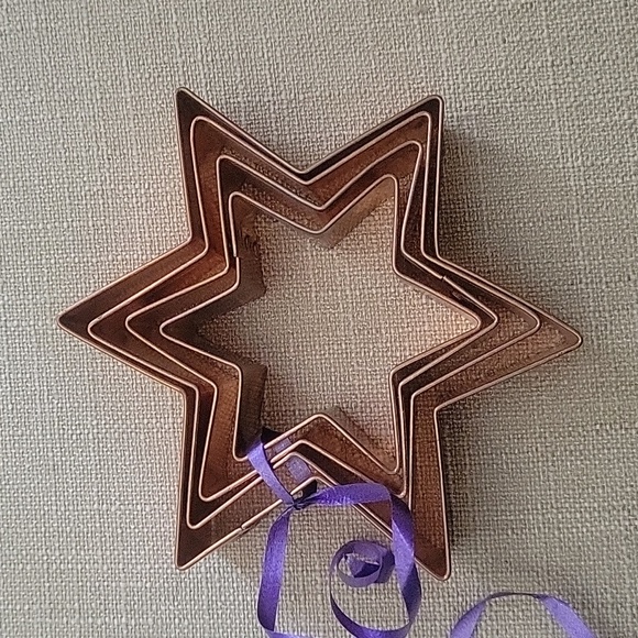 Vintage copper Star of David cookie cutter set
